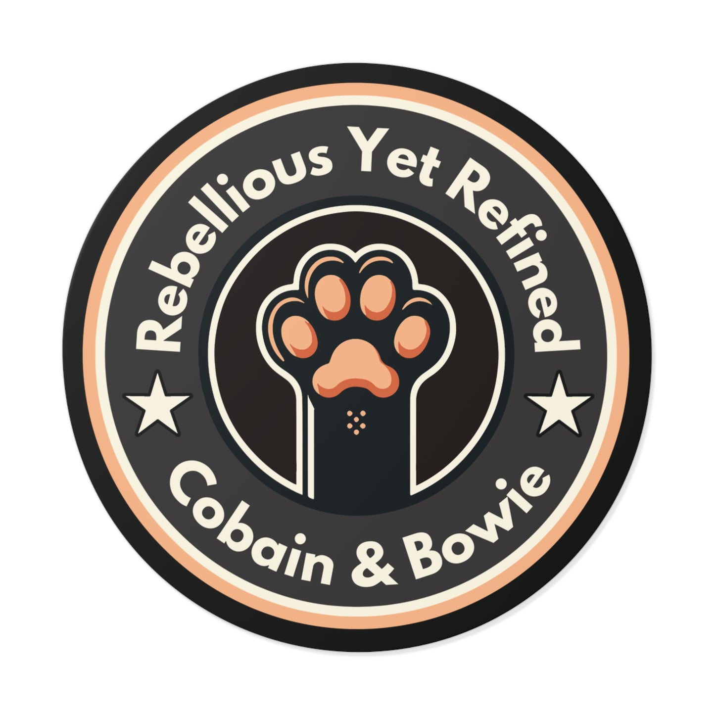 Cobain & Bowie - Round Vinyl Sticker