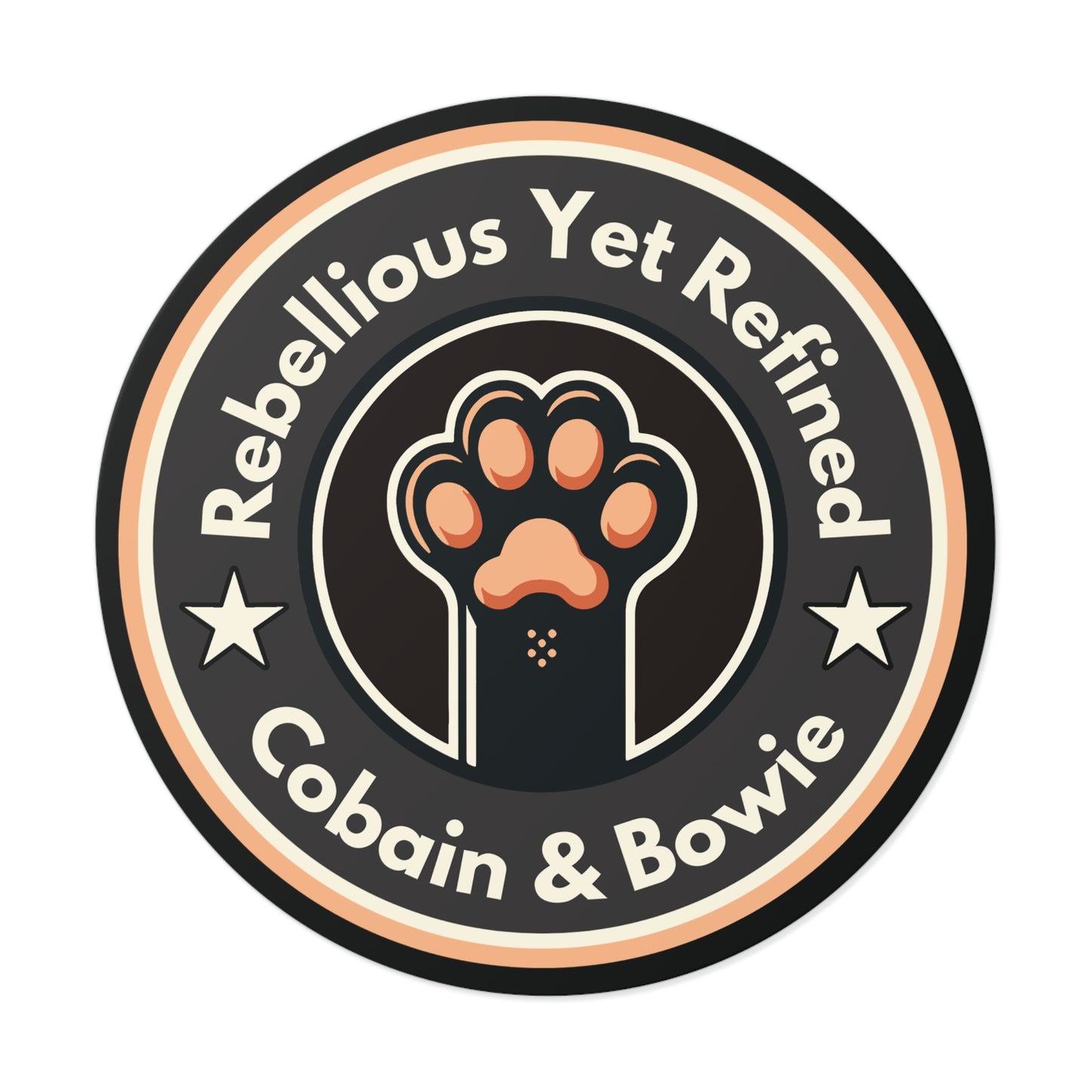 Cobain & Bowie - Round Vinyl Sticker