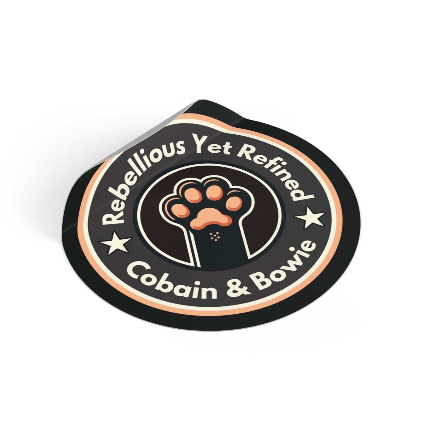 Cobain & Bowie - Round Vinyl Sticker