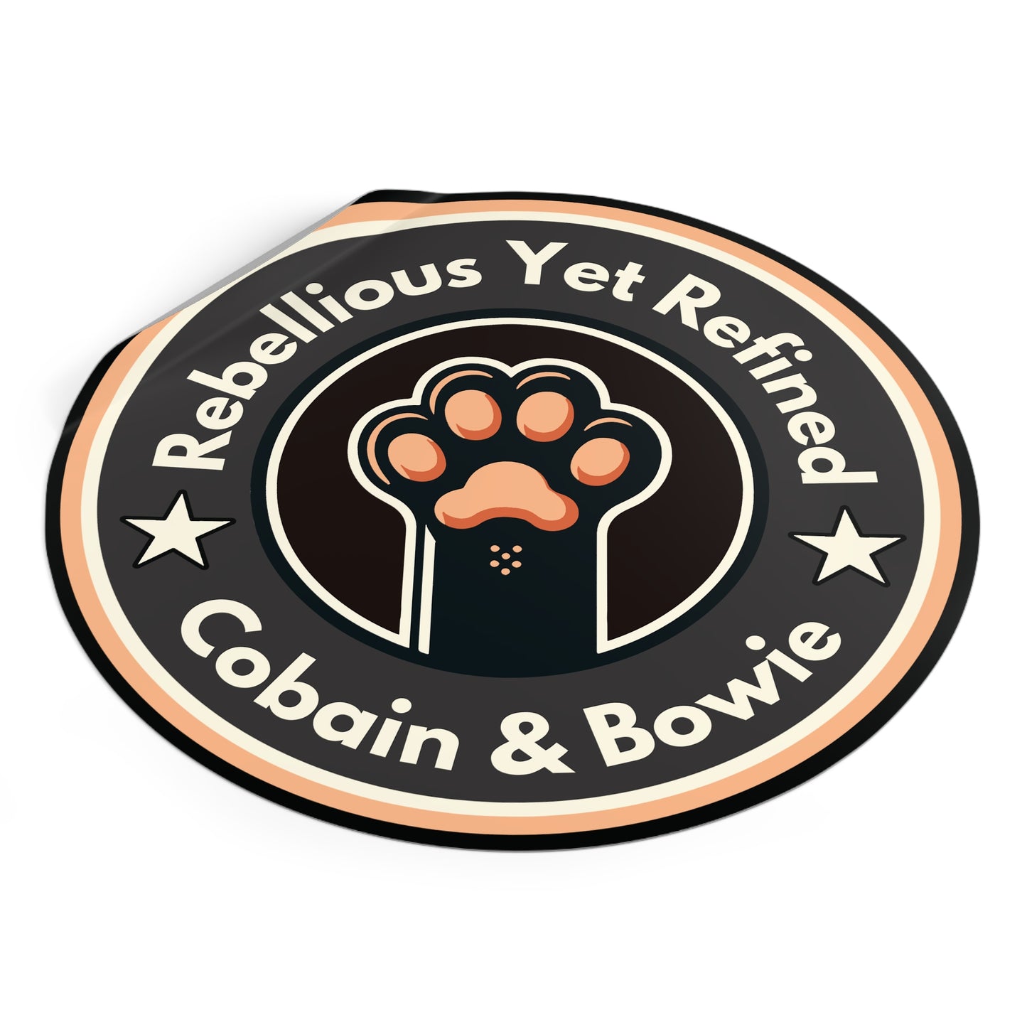 Cobain & Bowie - Round Vinyl Sticker