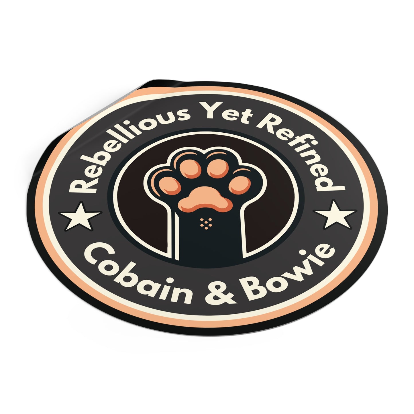 Cobain & Bowie - Round Vinyl Sticker