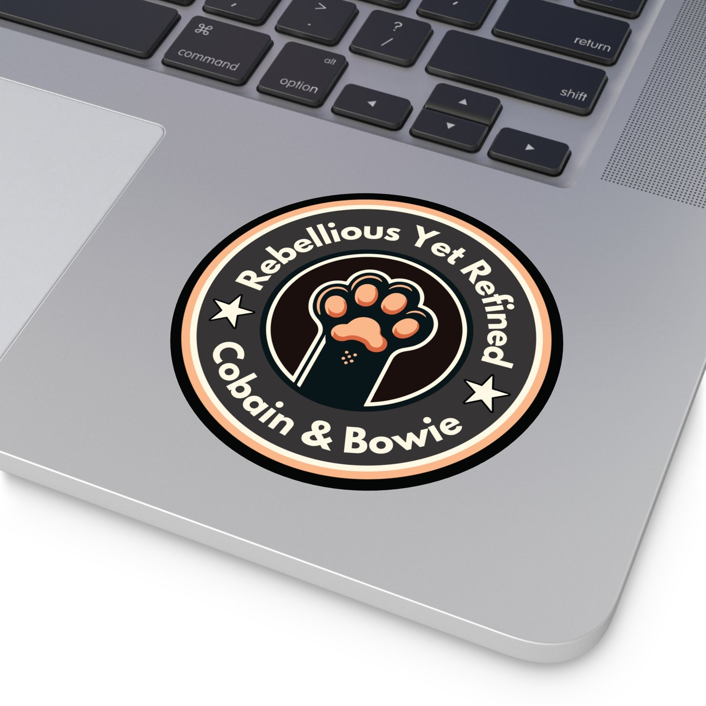 Cobain & Bowie - Round Vinyl Sticker