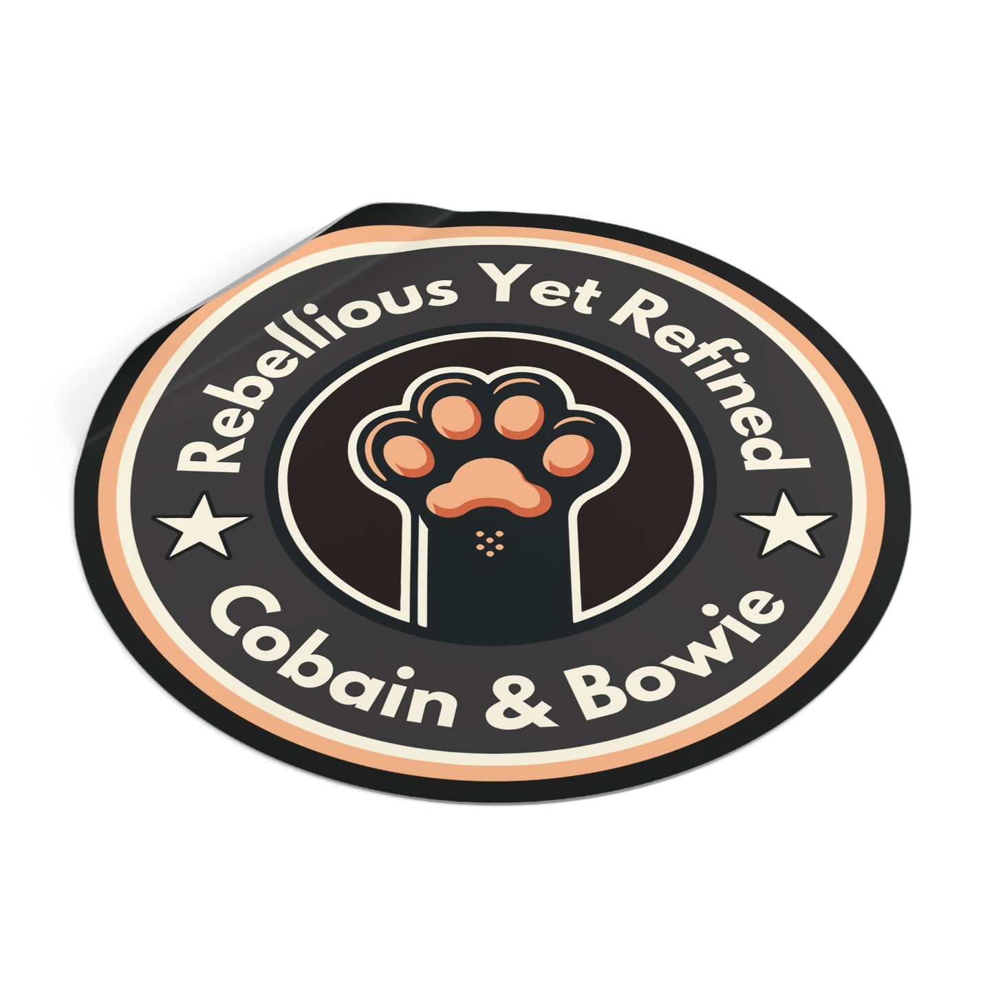 Cobain & Bowie - Round Vinyl Sticker