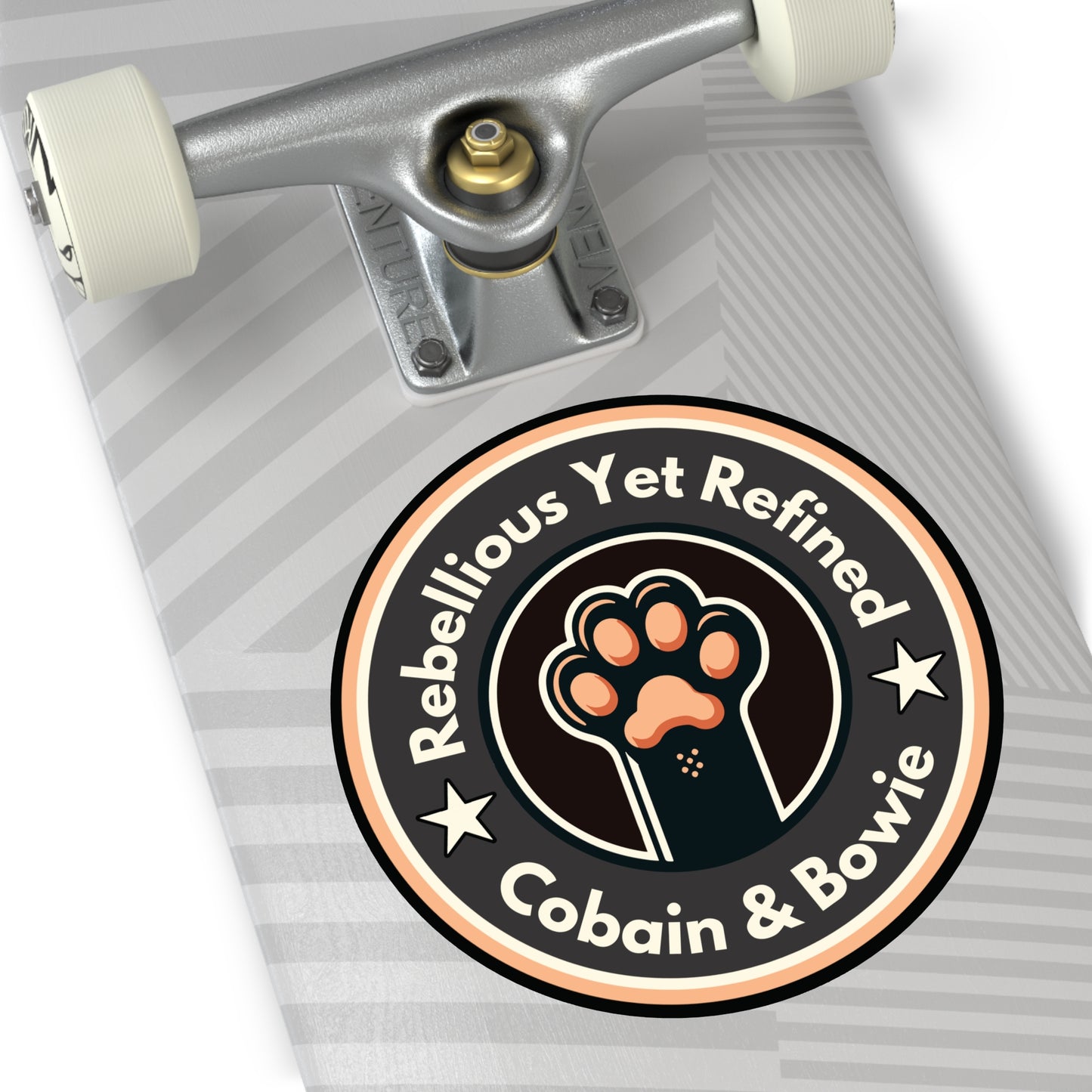 Cobain & Bowie - Round Vinyl Sticker