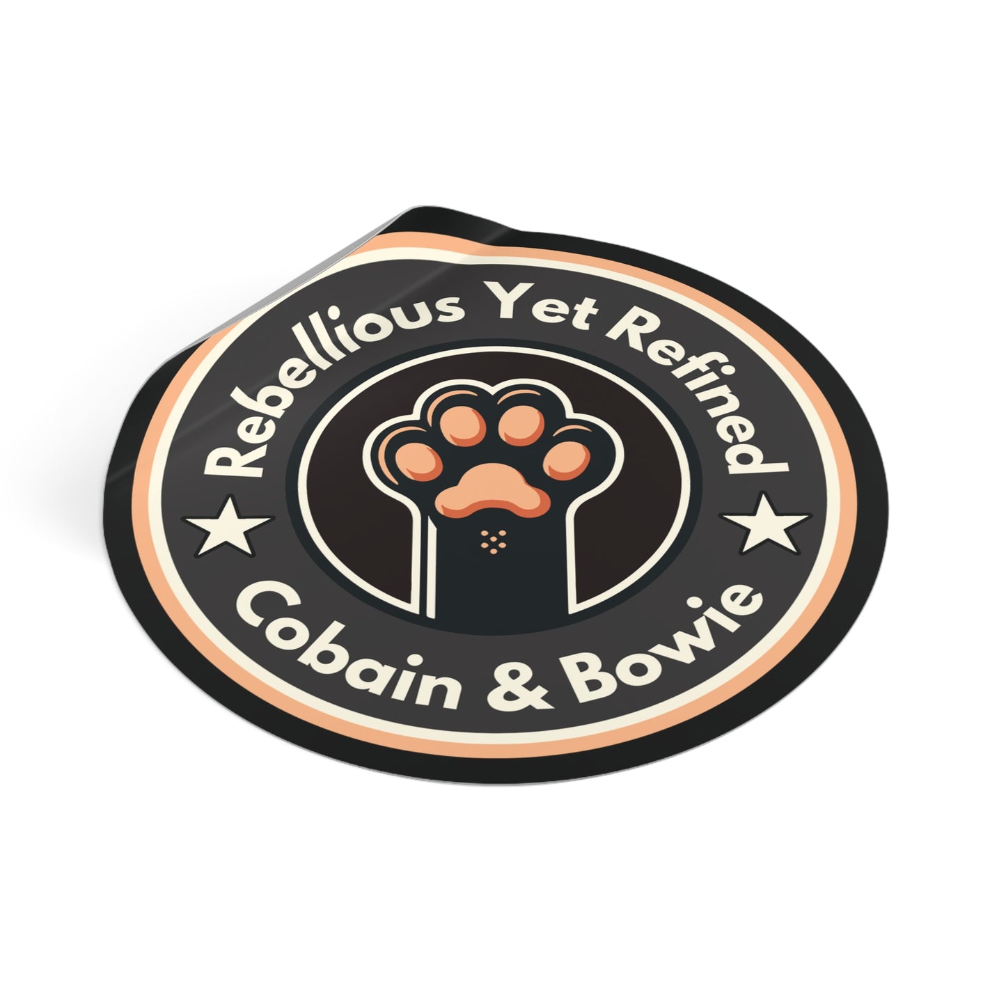 Cobain & Bowie - Round Vinyl Sticker