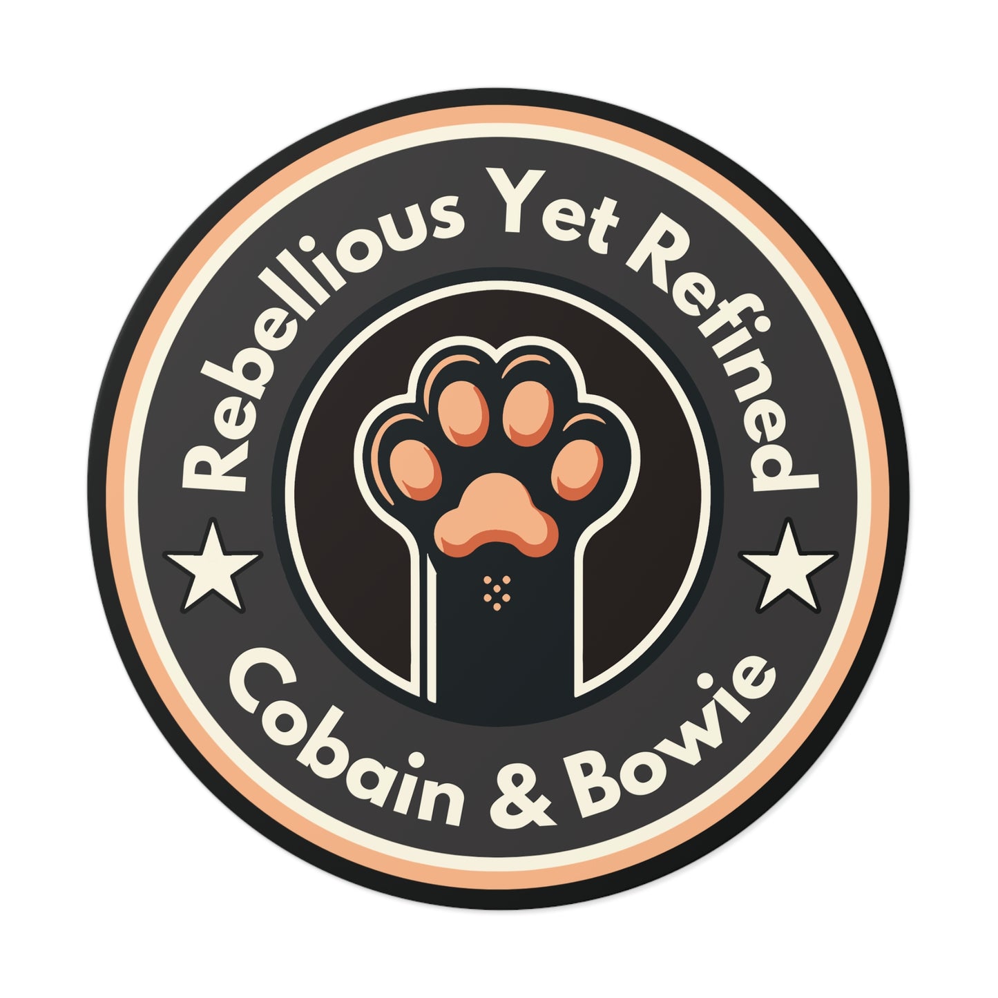 Cobain & Bowie - Round Vinyl Sticker