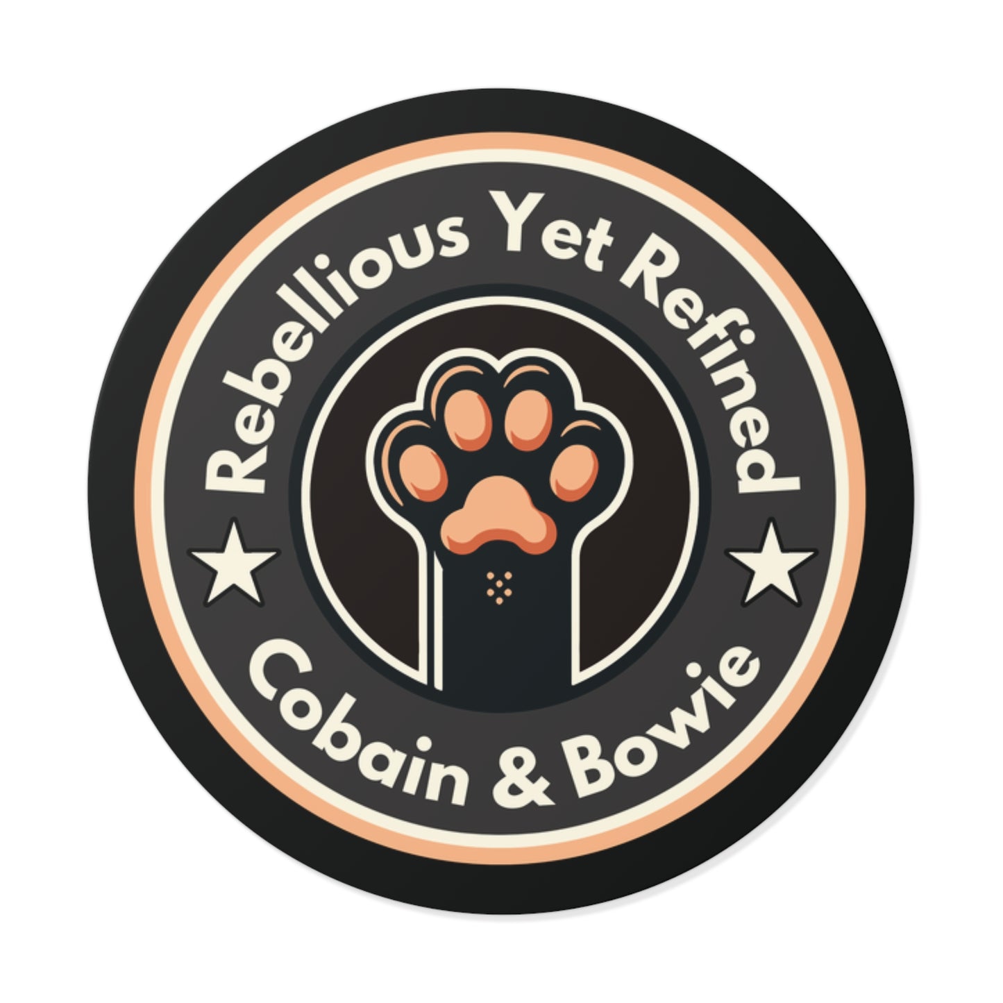 Cobain & Bowie - Round Vinyl Sticker